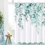 Gibelle Sage Green Eucalyptus Shower Curtain, Floral Print, 72x72