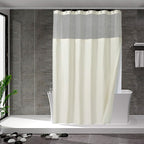 N&Y HOME Stall Waffle Weave Shower Curtain with Snap-in Liner White 36x72