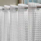 No Hook Shower Curtain or Liner, Standard Size 71 x 74, Pebble