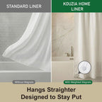 Waterproof Fabric Shower Curtain Liner, TPU Coated, PEVA-Free & Odorless, Hotel Quality, 3 Magnets, Rust-Proof Metal Grommets, Machine Washable, White, 72x72 Inch