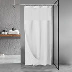 N&Y HOME Stall Waffle Weave Shower Curtain with Snap-in Liner White 36x72