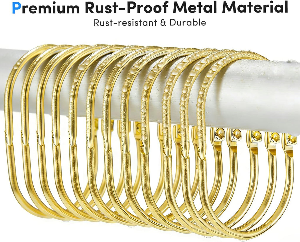 Shower Curtain Hooks Rings - ELWEY Shower Curtain Hooks Rust Proof