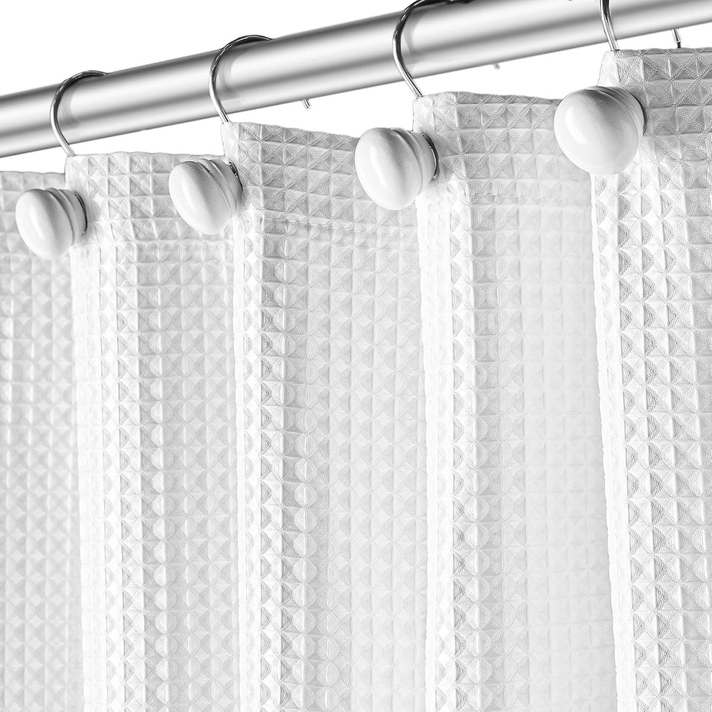 Creative Scents White Shower Curtain Hooks Decorative | Set of 12