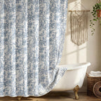 Farmhouse Sage Green Floral Shower Curtain with 12 Clear Rings 72"W x 72"L