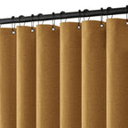 MIULEE 72 x 90 Extra Long Linen Shower Curtain Cream Beige 12 Metal Hooks