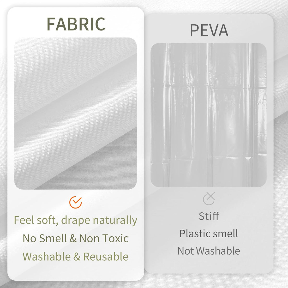 ALYVIA SPRING 72x96 Extra Long Waterproof Fabric Shower Curtain Liner White