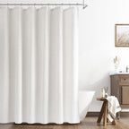 Naturoom Linen Shower Curtain 72 Inch Long for Bathroom Beige 1 Panel
