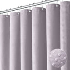 Dynamene Waffle Shower Curtain 256 GSM Heavy Duty Fabric 72"x72" Black