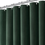 Dynamene Waffle Shower Curtain 256 GSM Heavy Duty Fabric 72"x72" Black