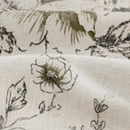 Farmhouse Floral Vintage Shower Curtain for Bathroom, Black and Tan Taupe