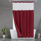 N&Y HOME Stall Waffle Weave Shower Curtain with Snap-in Liner White 36x72
