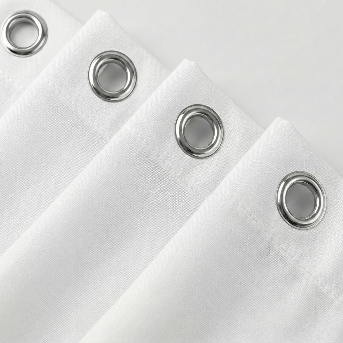 Waterproof Fabric Shower Curtain Liner, TPU Coated, PEVA-Free & Odorless, Hotel Quality, 3 Magnets, Rust-Proof Metal Grommets, Machine Washable, White, 72x72 Inch