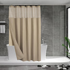 N&Y HOME Stall Waffle Weave Shower Curtain with Snap-in Liner White 36x72