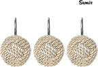 Sunlit Boho Knots Shower Curtain Hooks, Home Decorative Shower Curtain Rings for Bathroom, Seaside Nautical Shower Curtain Hangers Bathroom Accessories, Set of 12