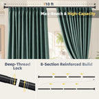 STARLATTA Shower Tension Curtain Rod 31-120", 1.1" Heavy Duty, Matte Black