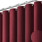 Dynamene Waffle Shower Curtain 256 GSM Heavy Duty Fabric 72"x72" Black