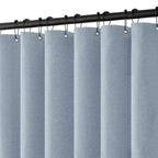 MIULEE 72 x 90 Extra Long Linen Shower Curtain Cream Beige 12 Metal Hooks