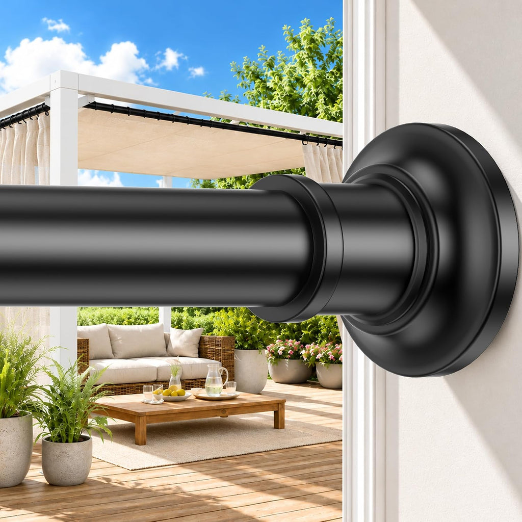 Outdoor Tension Rods No Drilling Long Shower Curtain Rod 30-120 Inch