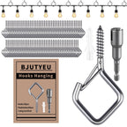 65 Pcs Stainless Steel Hooks, 2.16" Screw Hooks with Safety Buckle