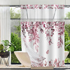 No Hook Shower Curtain and Liner Set, Sage Green Eucalyptus 71x74