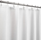 Barossa Design Waffle Weave Extra Long Shower Curtain White, 72x84