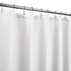 Barossa Design Waffle Weave Extra Long Shower Curtain White, 72x84