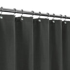 Barossa Design Waffle Weave Extra Long Shower Curtain White 84 Inch Length