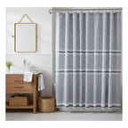 Serafina Home Nautical Striped Blue and White Fabric Shower Curtain: