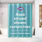 Clorox Shower Curtain Liner & Hooks, Premium Lightweight Flexible Waterproof 4g PEVA for Bathroom with Weighted Magnets, Standard Size 70" x 72", Frosty 1 Pack