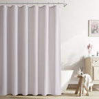 Naturoom Linen Shower Curtain 72 Inch Long for Bathroom Beige 1 Panel