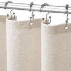 Linen Shower Curtain Beige Boho Cream Natural Cloth 72" W x 72" L