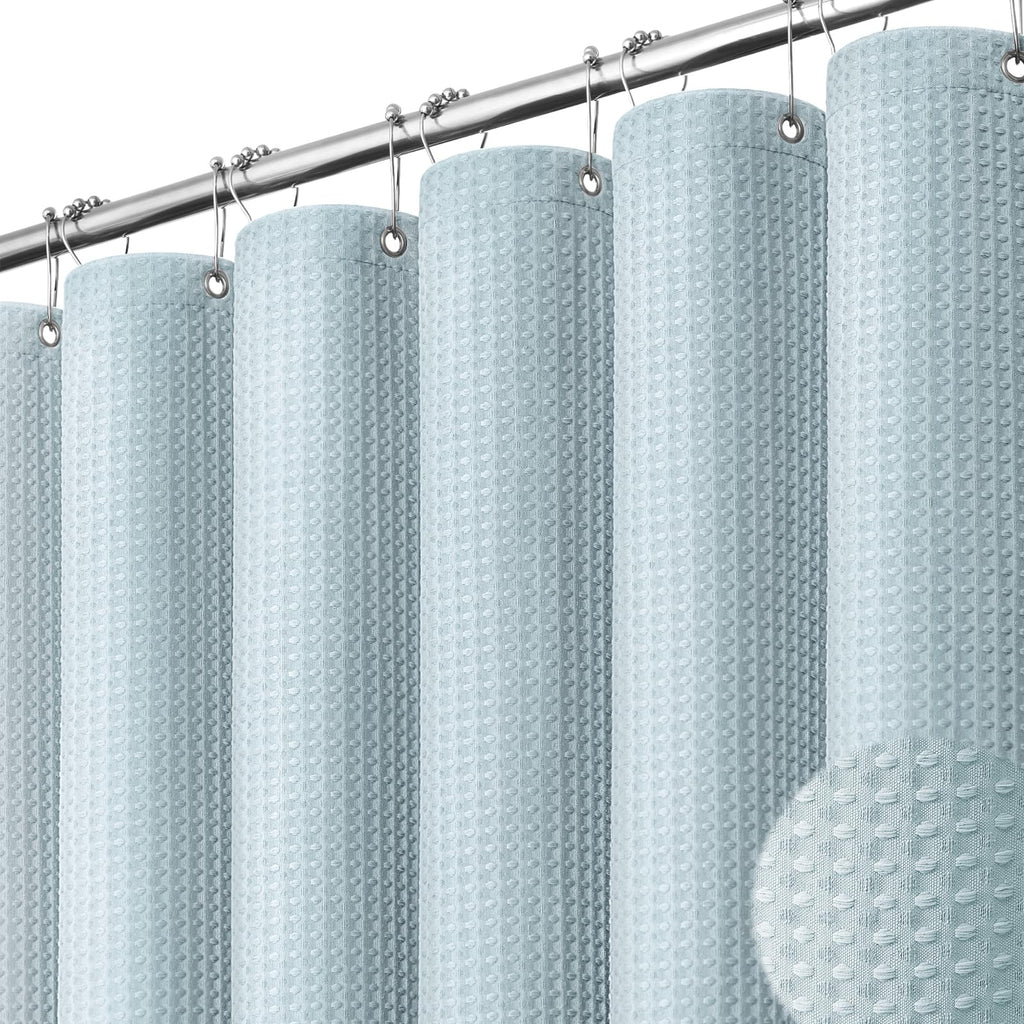 Dynamene Waffle Shower Curtain 256 GSM Heavy Duty Fabric 72"x72" Black