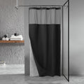 N&Y HOME Stall Waffle Weave Shower Curtain with Snap-in Liner White 36x72