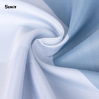 Sunlit Designer Popular Shower Curtain, Ombre Blue Fabric Contemporary Shower Curtains for Bathroom Décor