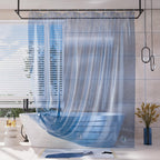 AmazerBath Heavy Shower Curtain Liner, 100% EVA Clear Green Heavy Duty Luxury Soft Shower Curtain and Liner 2-in-1, 72x72 Plastic Weighted Shower Liner, 12 Rustproof Grommets & 3 Heavyweight Stones