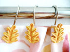 Twofish Home Golden Angel Shower Curtain Hooks Anti Rust Shower Curtain Hooks Decorative Resin Golden Angel Shower Curtain Rings Set of 12