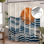 AmazerBath Shower Curtain, Cloth Ombre Black Shower Curtain Set with 12 Hooks, Washable Fabric Black and White Shower Curtain, Rustic Farmhouse Bathroom Shower Curtain, 72x72 Inches