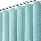 Dynamene Waffle Shower Curtain 256 GSM Heavy Duty Fabric 72x72 Beige/Khaki