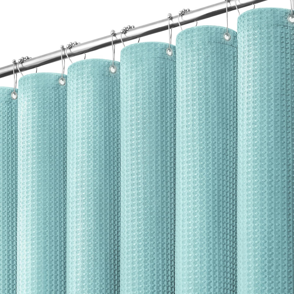 Dynamene Waffle Shower Curtain 256 GSM Heavy Duty Fabric 72"x72" Black