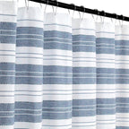 Serafina Home Nautical Striped Blue and White Fabric Shower Curtain: