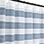 Serafina Home Nautical Striped Blue and White Fabric Shower Curtain:
