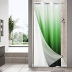 No Hook Weave Fabric Shower Curtain with Snap-in Liner White,72x74