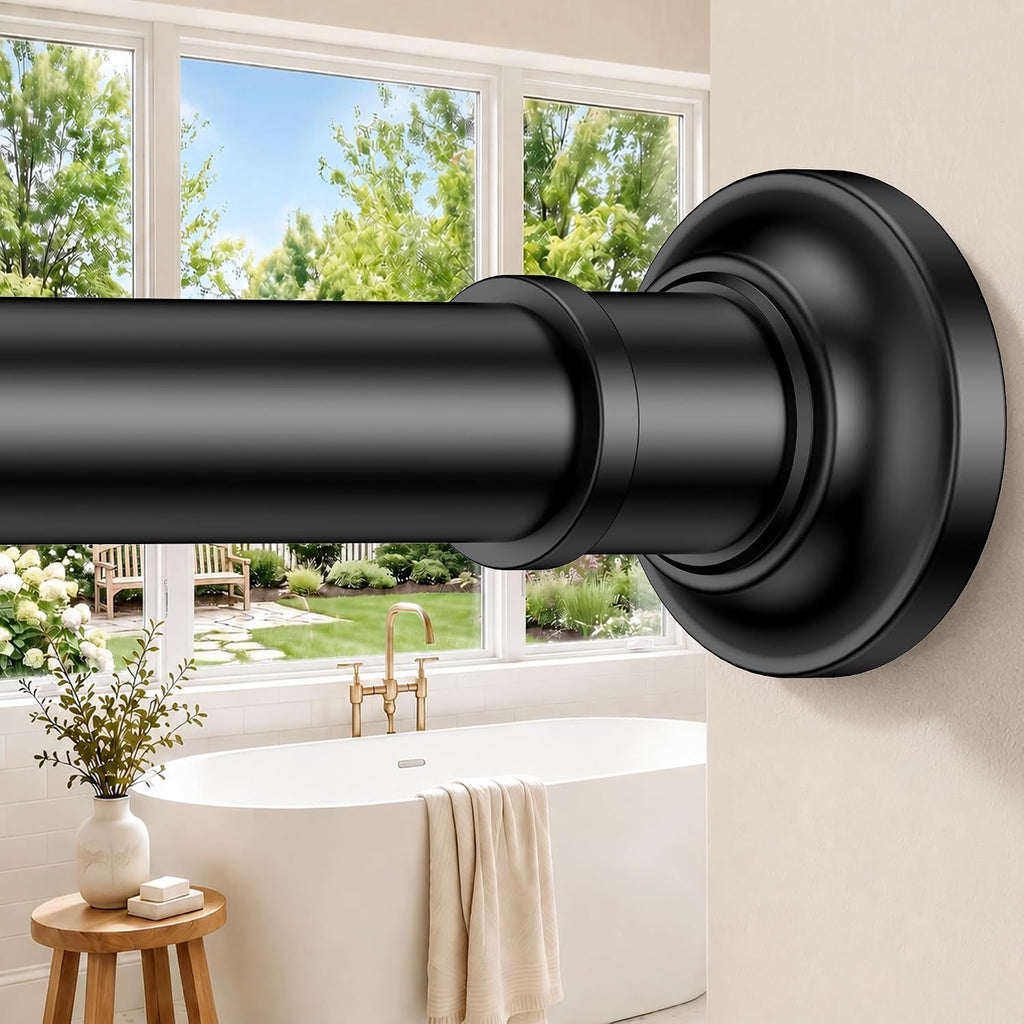 Black Long Curtain Rod Tension Shower Curtain Rods 30 to 120 inch