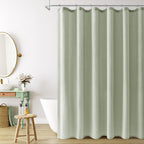 Naturoom Linen Shower Curtain 72 Inch Long for Bathroom Beige 1 Panel