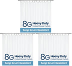 LiBa Shower Curtain PEVA 8G, 72x72 Inch Clear Pebbles with Magnets