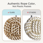 Sunlit Boho Knots Shower Curtain Hooks, Home Decorative Shower Curtain Rings for Bathroom, Seaside Nautical Shower Curtain Hangers Bathroom Accessories, Set of 12