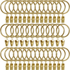 40 Pack Curtain Rings with Clips, Drapery Clips with Rings, Drapes Rings 1.26 in Interior Diameter, Fits up to 1 in Curtain Rod, Black