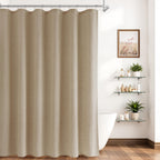 Naturoom Linen Shower Curtain 72 Inch Long for Bathroom Beige 1 Panel