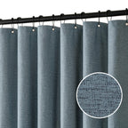 MIULEE 72 x 90 Extra Long Linen Shower Curtain Cream Beige 12 Metal Hooks