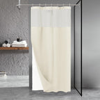 N&Y HOME Stall Waffle Weave Shower Curtain with Snap-in Liner White 36x72